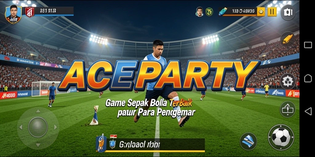Tampilan gameplay mendebarkan dari game sepak bola ACEPARTY.