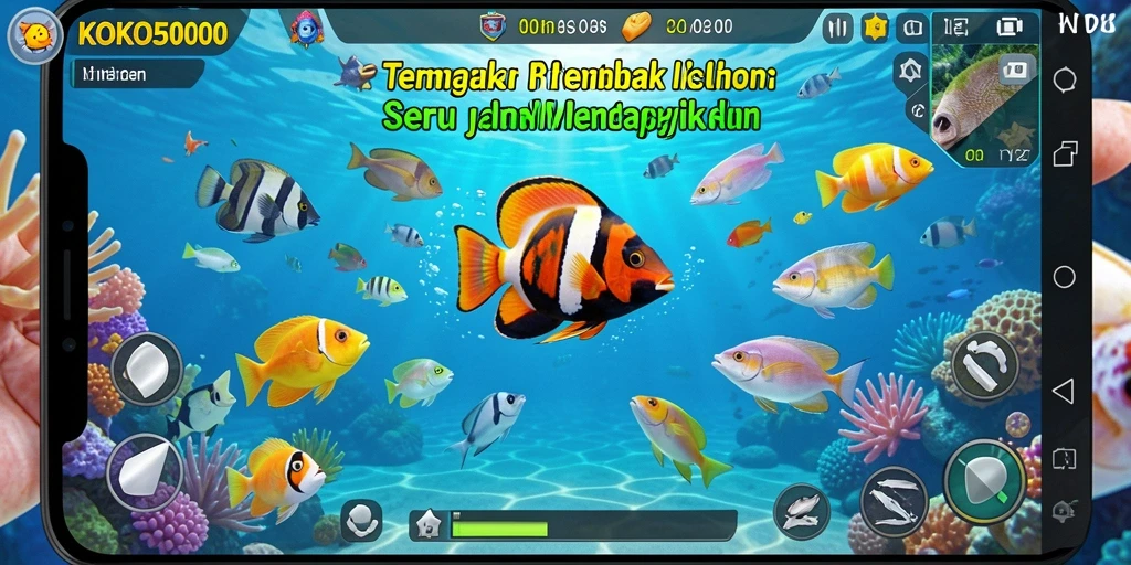 Tangkapan layar KOKO5000 menampilkan aksi seru dalam permainan Tembak Ikan.