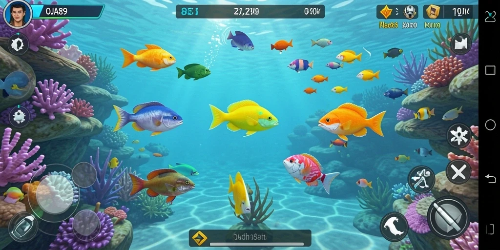 Screenshot gameplay OJA89 yang menunjukkan aksi menembak ikan yang mendebarkan.