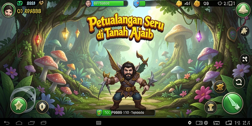 Tangkapan layar RP8888 menampilkan aksi seru di dunia petualangan.