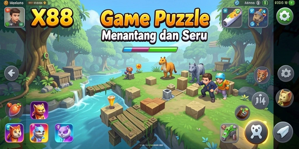 Tangkapan layar gameplay X88 yang menampilkan tantangan Puzzle seru.